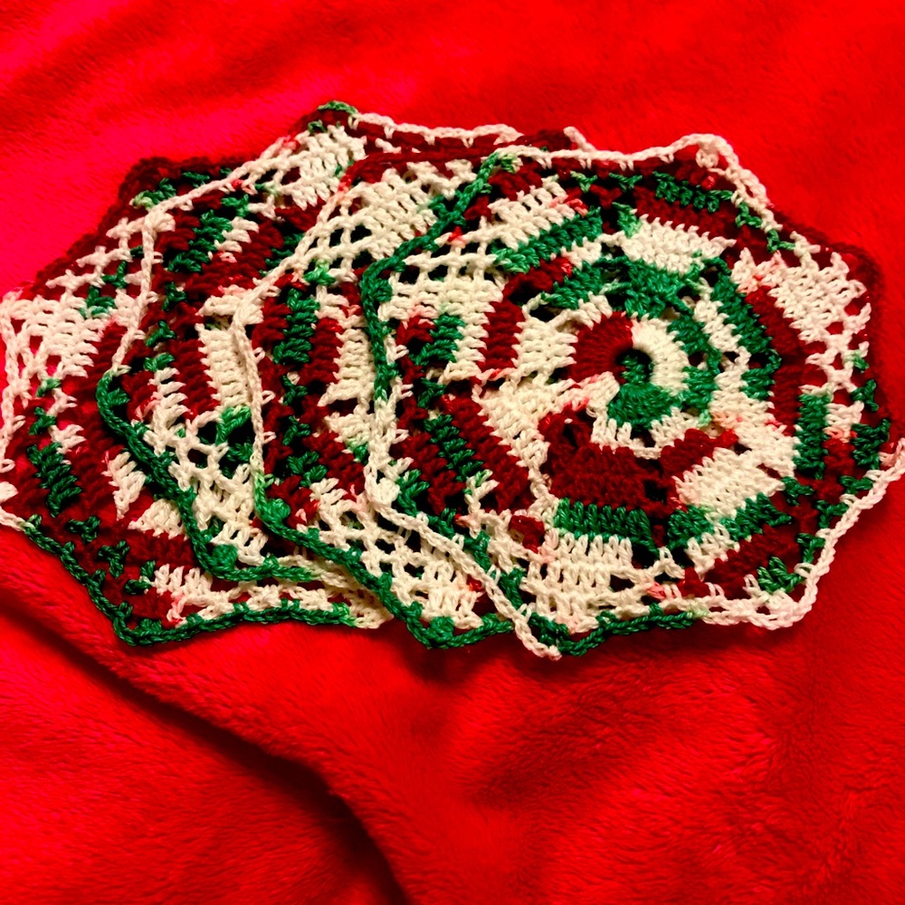 Festive 4 Crochet Doilies